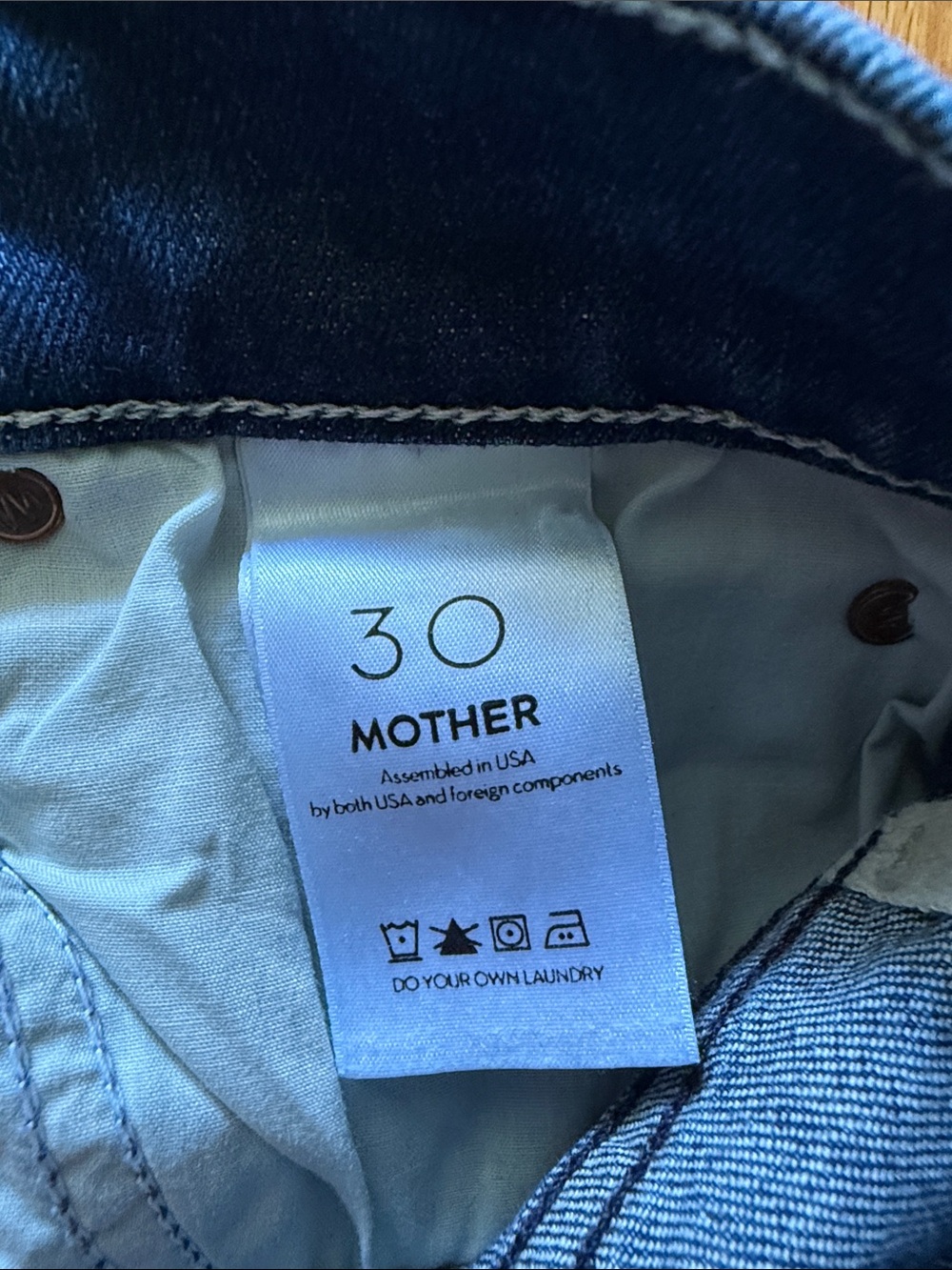 Mother sz 30 Rascal Ankle Slit Flip Double Shot espresso Blue Denim Jeans - Picture 6 of 8